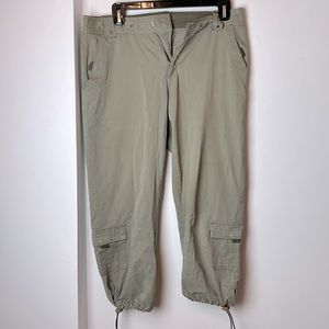 Khaki cargo pants - velour type fabric